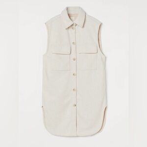 Sleeveless Cream Overshirt